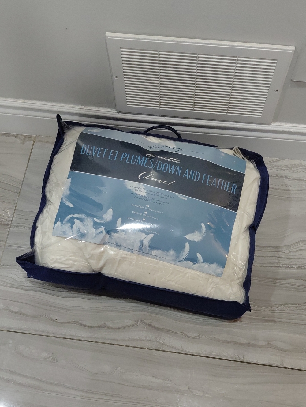 Down and Feather Duvet Cover - White
